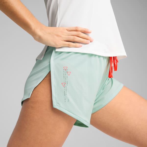 RUN Women's 3" Split Shorts, Peaceful Blue, extralarge